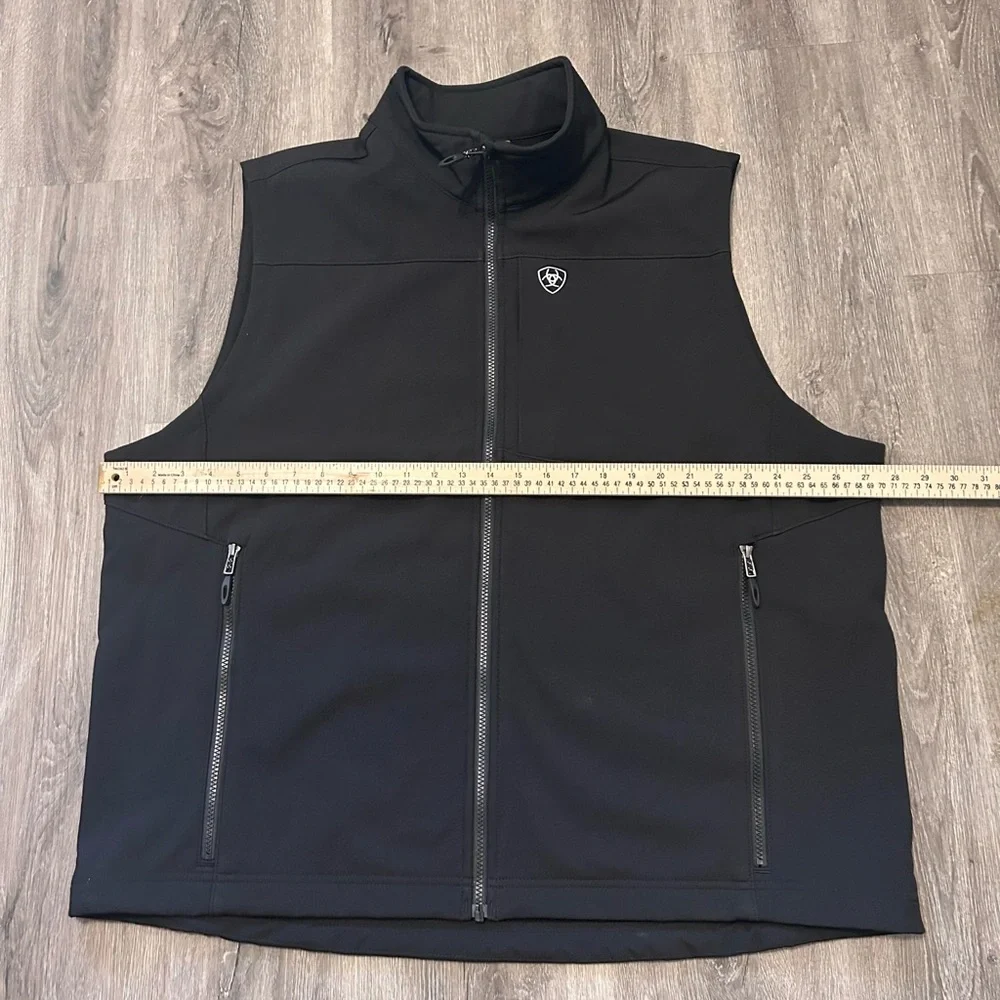 Ariat Logo 2.0 Softshel Vest Black Men’s Sz 2XL Zip Up Western Cowboy Water - Picture 5 of 12